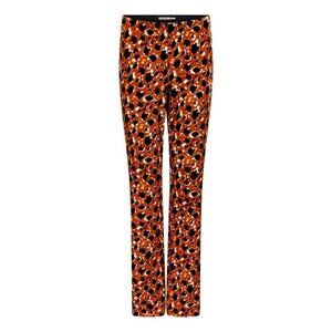 NWT ESQUALO Orange Velvet Leopard Flared Pants